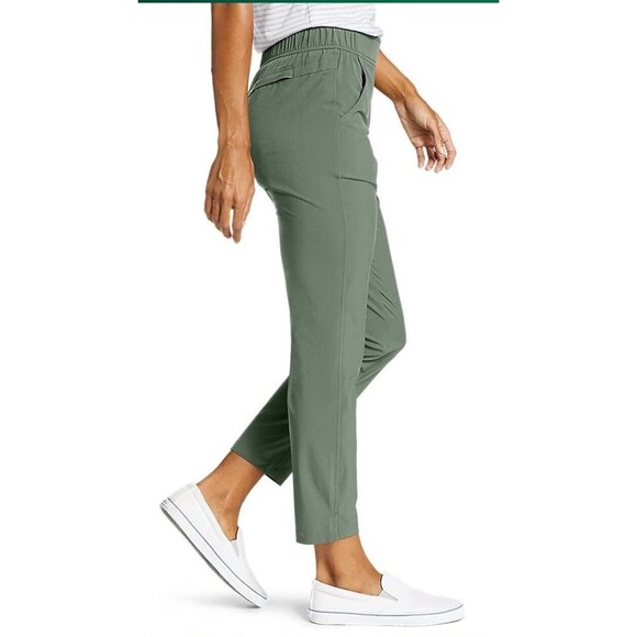 Eddie Bauer Women's Lightweight UPF 50+ Traveler Ankle Pants Green Size XXL NWT - Picture 3 of 13